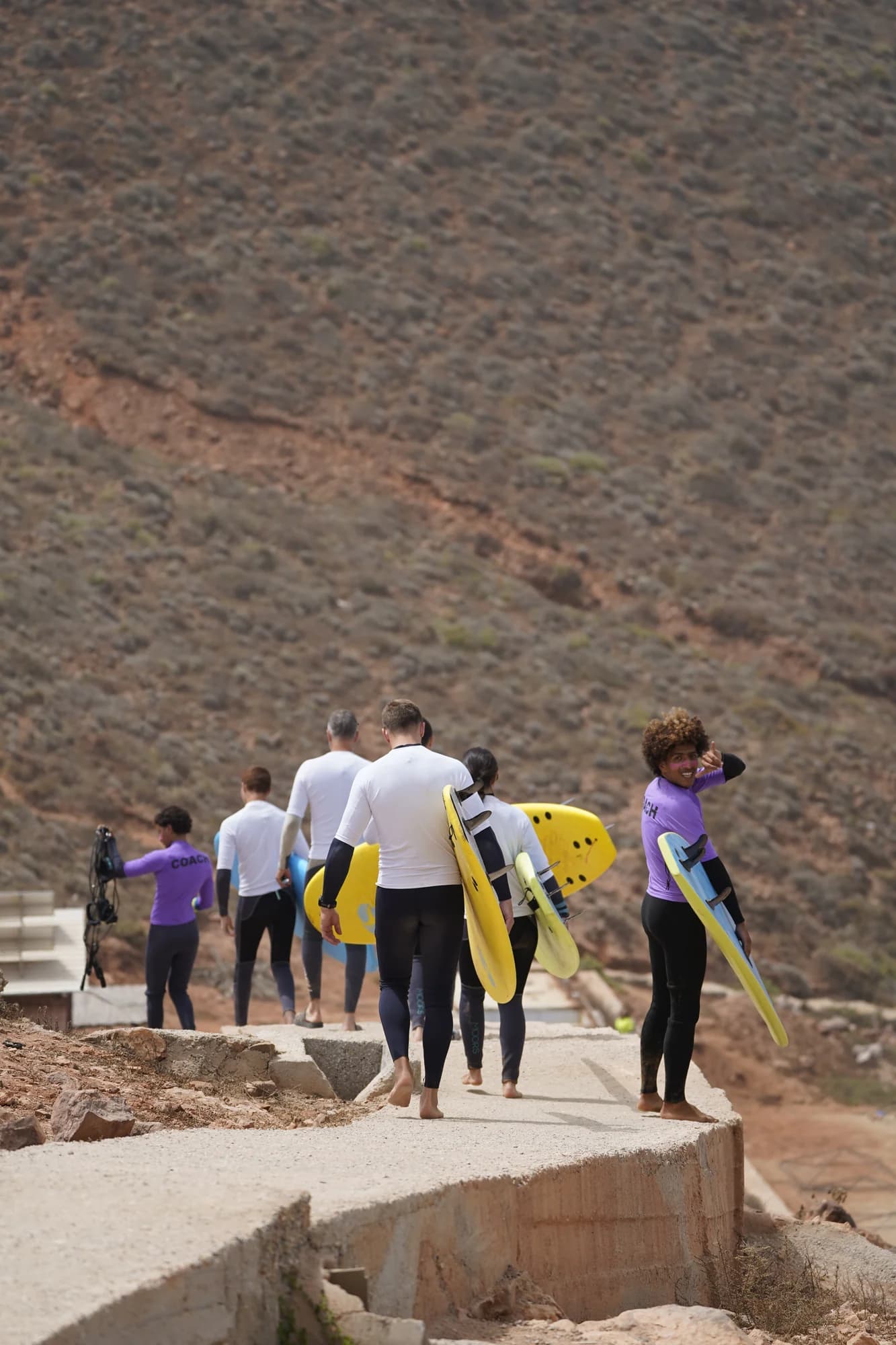 Surf coaching in the water